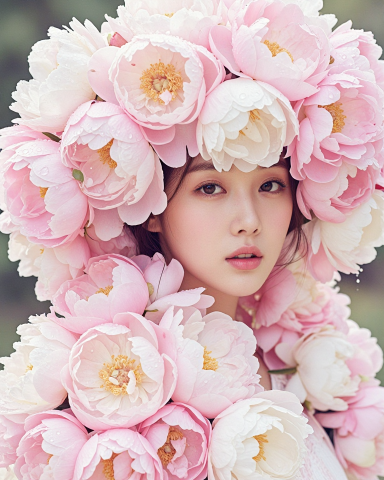꽃잎 모자 아래의 시선